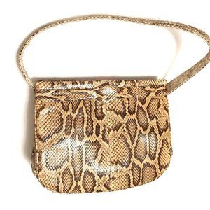 SNAKESKIN LEATHER HANDBAG-(NO LABLEL BUT I THINK ITS HELENE ARPEL)